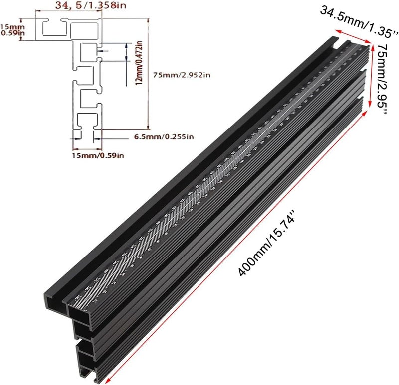 JCFANTS Store 75 سياج منشار الطاولة لملحقات النجارة، سياج منشار مائل بتصميم T-Track مع قياس ليزر - يناسب مناشير الطاولة المحمولة، مناشير الشريط ومناشير الخزائن (سياج فقط) - Image 2